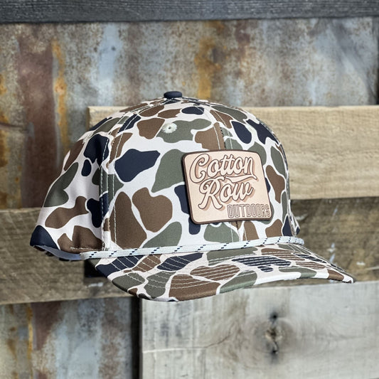 Cotton Row Outdoors Leather Patched Camo Rope Hat