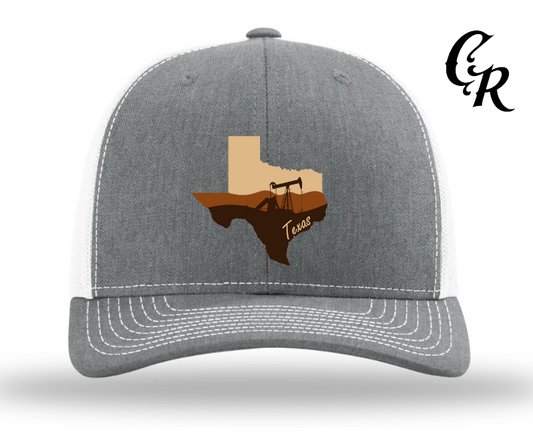 Cotton Row Texas PumpJack Leather Patched Hat