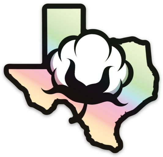 3" Cotton Row Texas Holographic Sticker