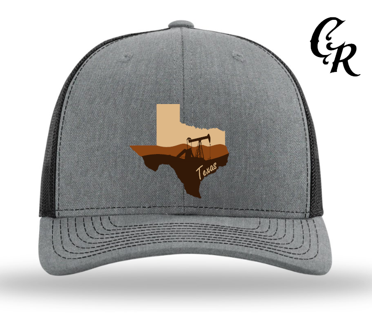 Cotton Row Texas PumpJack Leather Patched Hat
