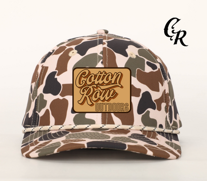 Cotton Row Outdoors Leather Patched Camo Rope Hat