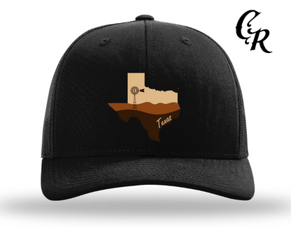 Cotton Row Texas Windmill Leather Patched Hat