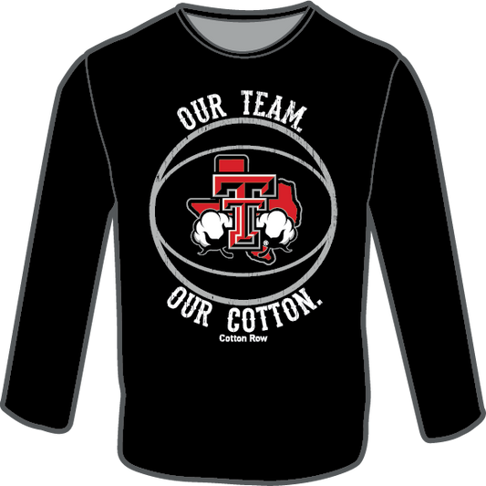 Our Team. Our Cotton. Basketball in Black-Short Sleeve.
