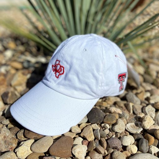 White Signature Logo- Texas Tech Cap